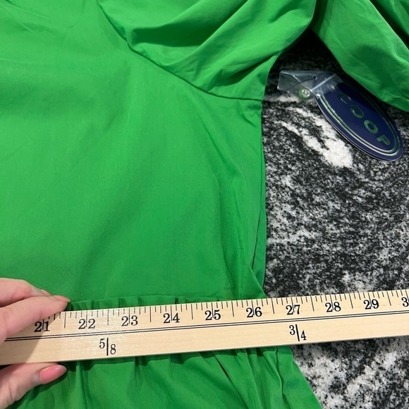 SCOOP green babydoll peplum top with half sleeves and mock neck - Picture 13 of 15